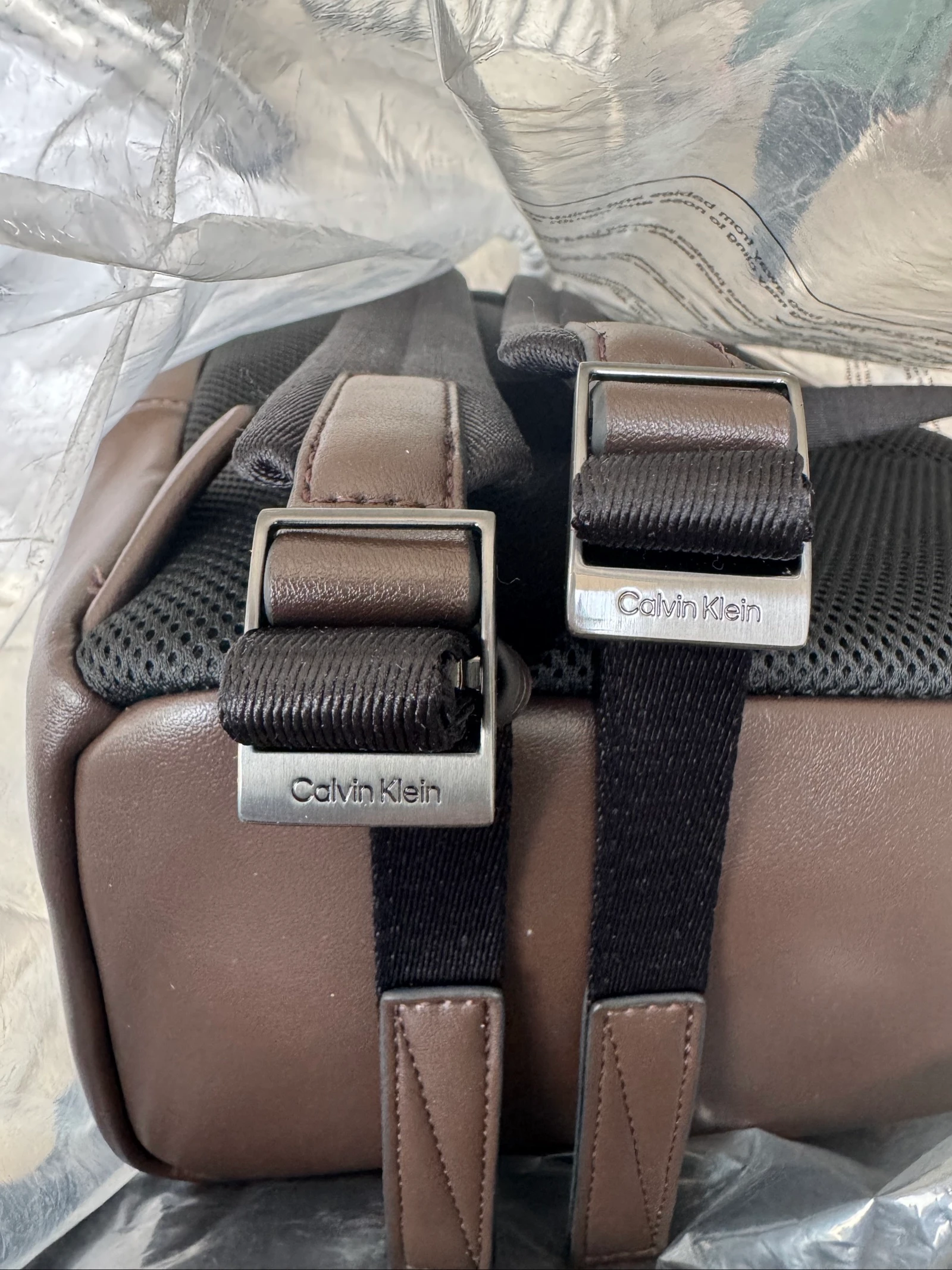 Authentieke Calvin Klein rugzak van bruin leer – photo 7